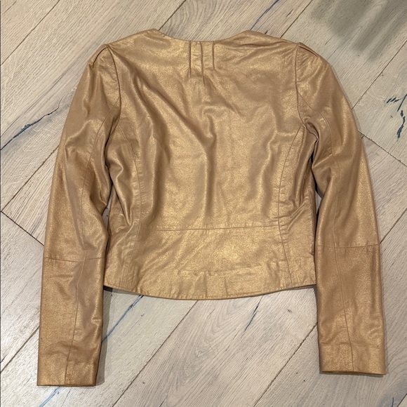 Lucky Brand Metallic Gold Leather Blazer/Jacket